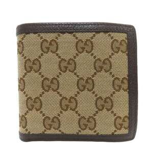 Gucci 150413 Outlet GG Bi-fold Wallet Canvas/Leather Women's GUCCI